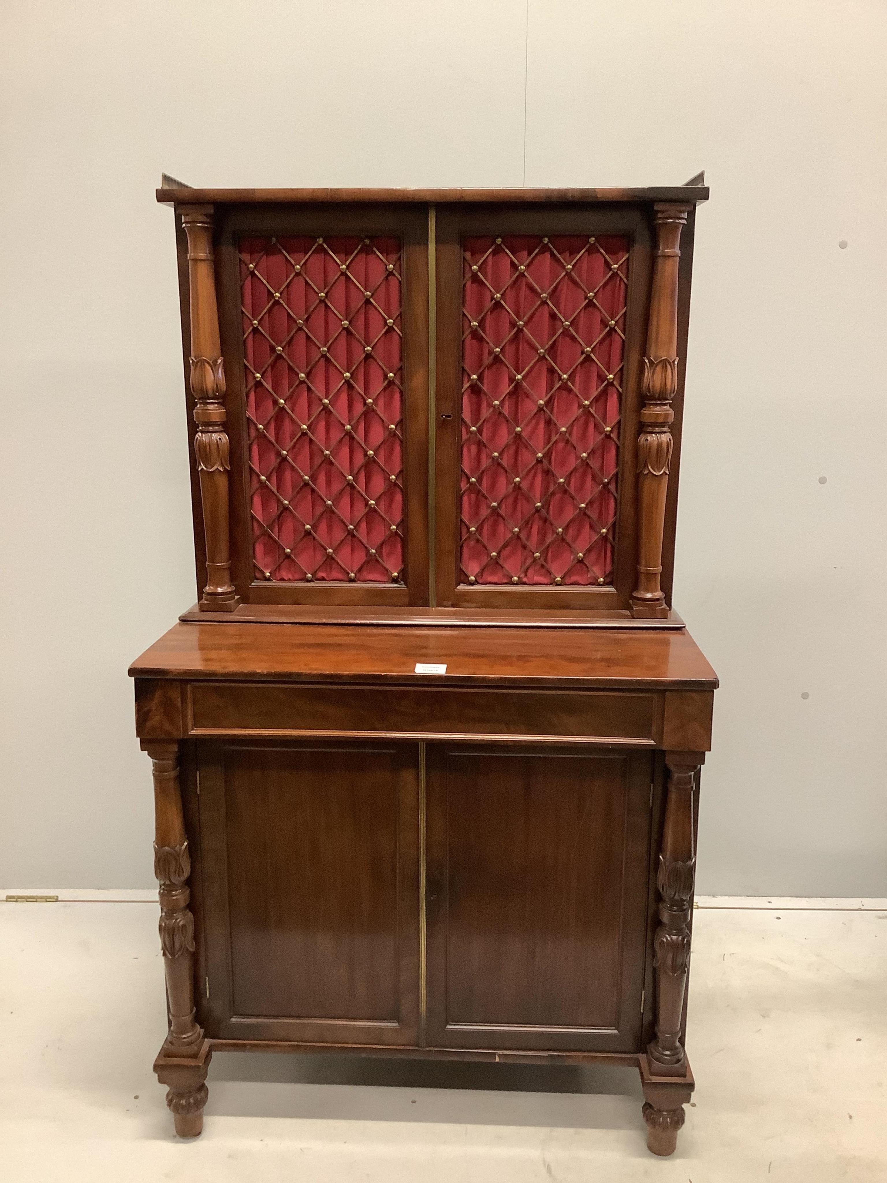 An early Victorian mahogany secretaire bookcase, width 77cm, depth 44cm, height 138cm. Condition - fair